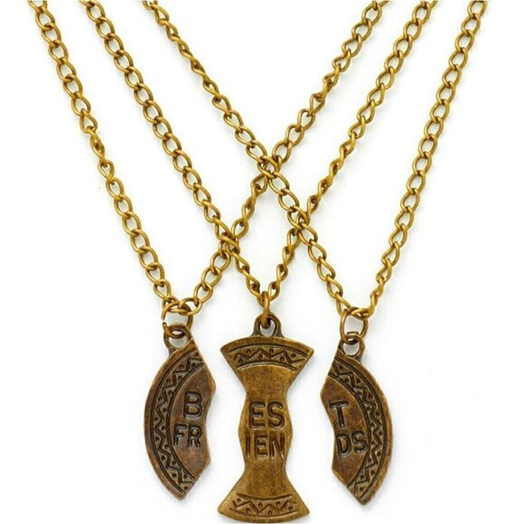 LETTER DETAIL FRIENDSHIP CHAIN NECKLACE - Picture 2 of 4